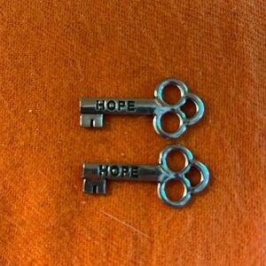 Pewter encouragement keys. Set of two. Many available. HOPE
